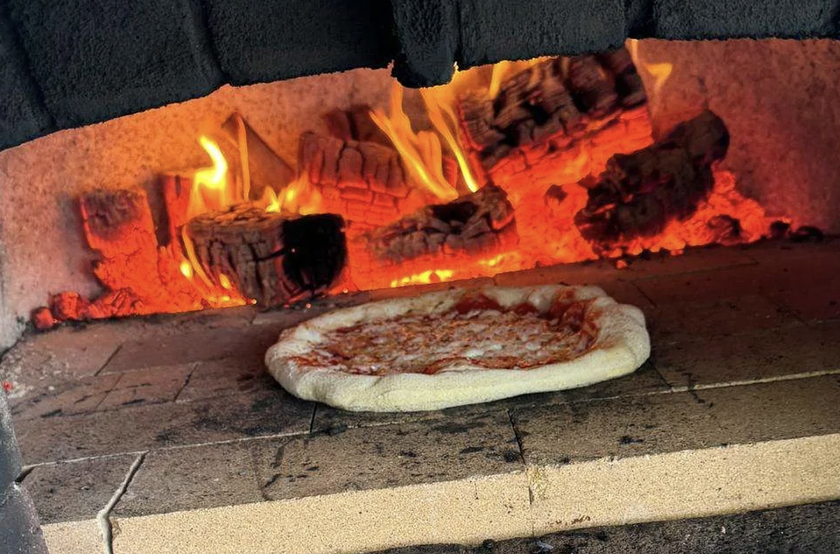 Pizza van with wood fired pizzas