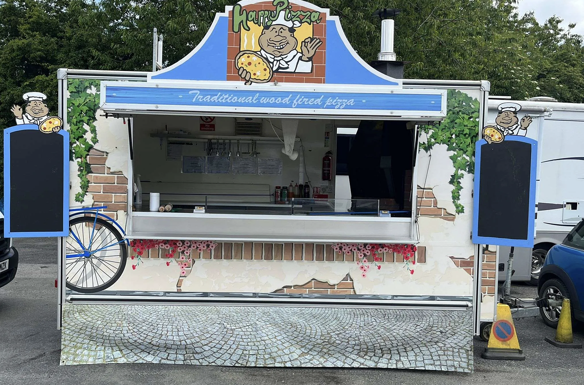 Pizza van with wood fired pizzas