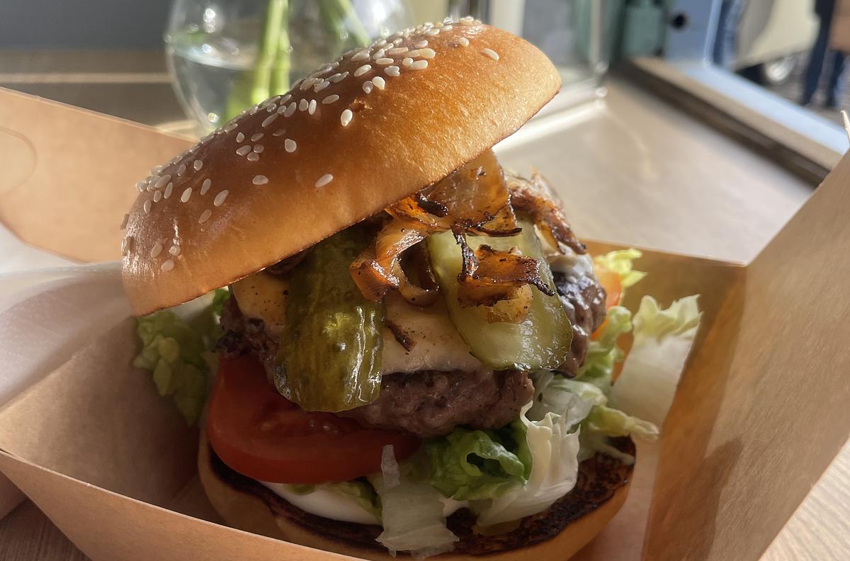 Hot lobster, king prawns, smashed beef stack
