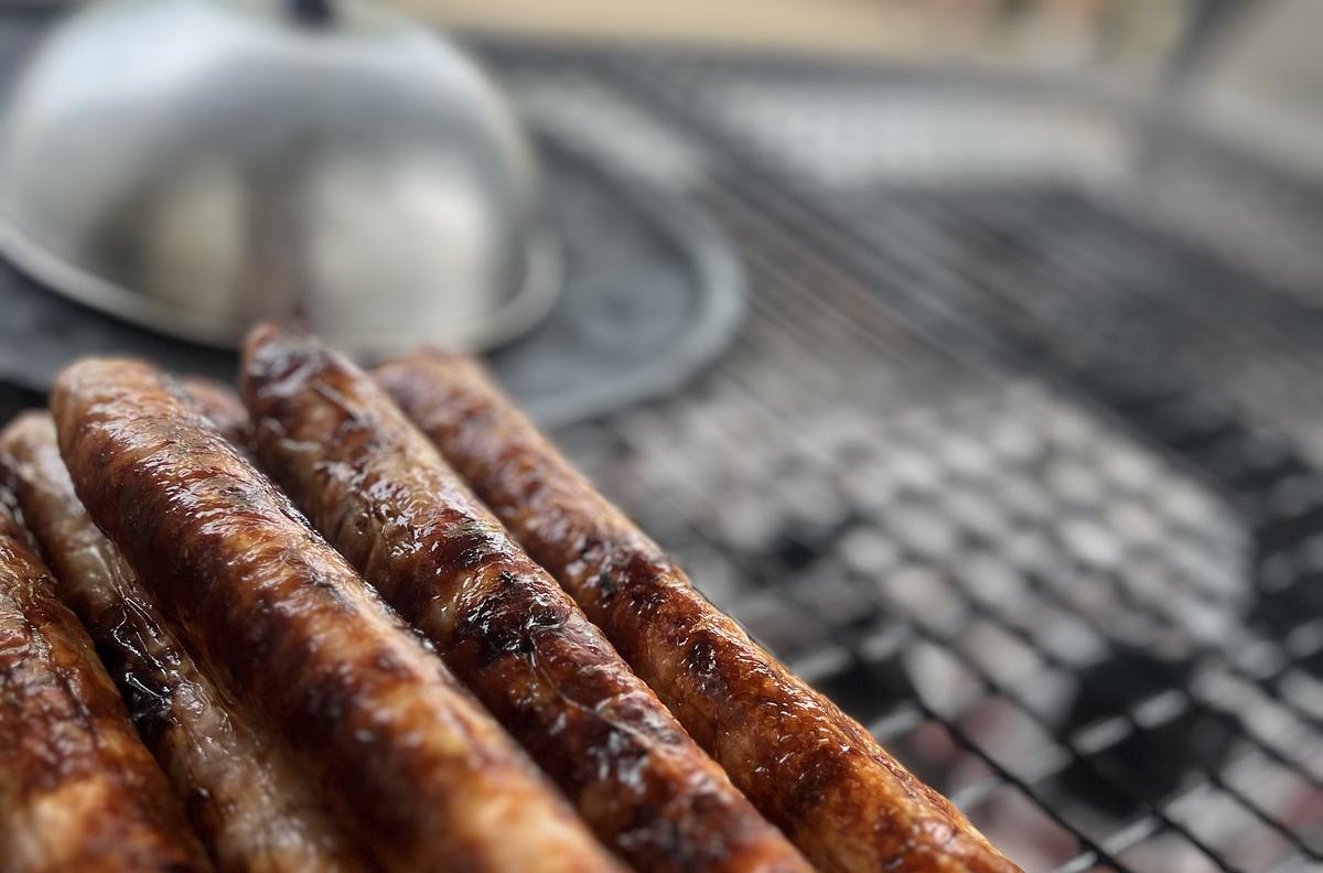 BBQ food cooked over live coals