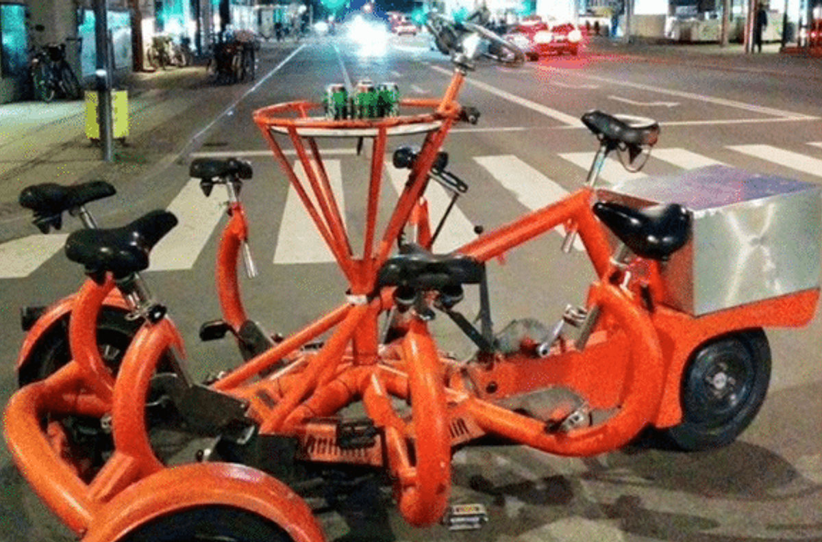 Octopus Partybike - fantastisk cykeltaxa - indbygget minibar