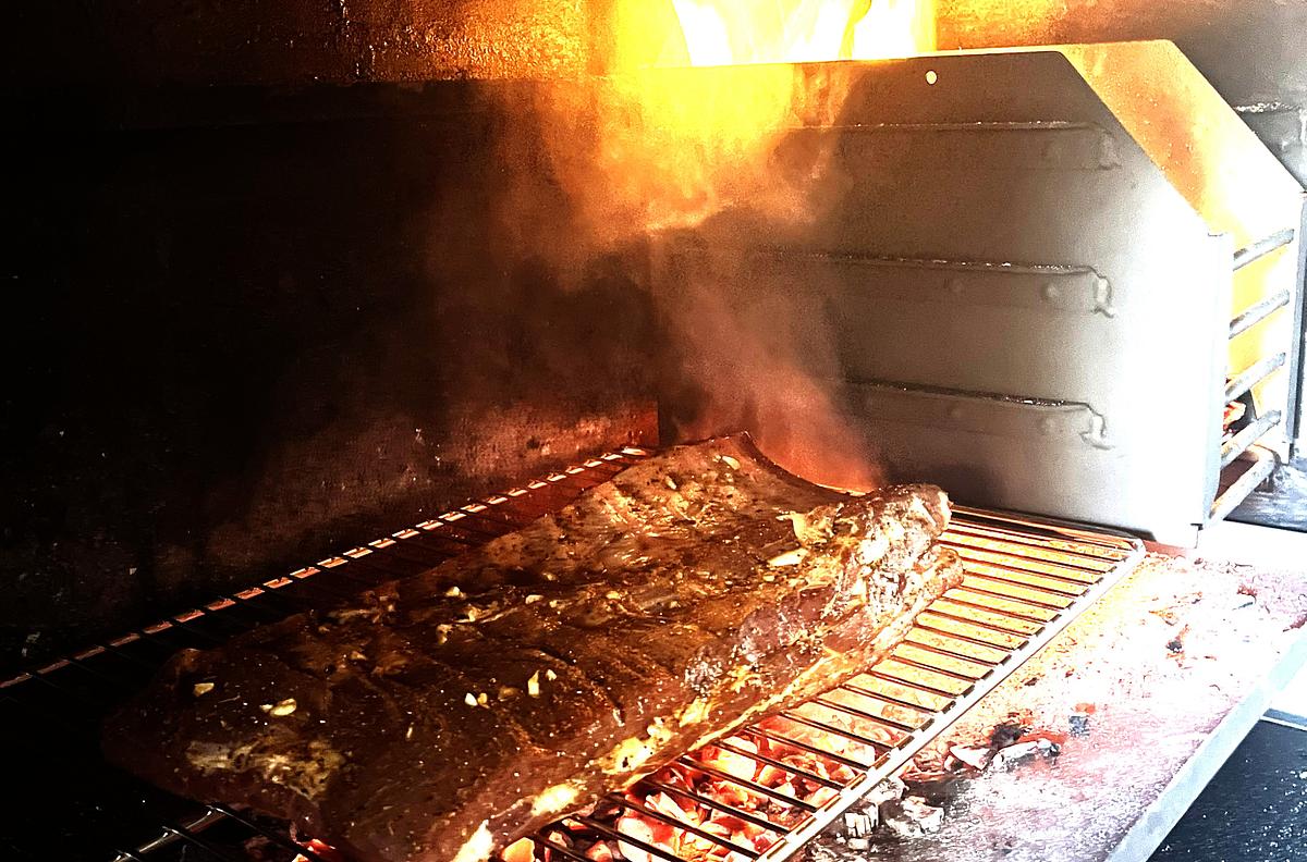 BBQ food cooked over live fire